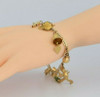 Vintage 14K Yellow Gold Charm Bracelet with 9K 14K & 18K charms 7.5" length