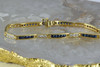 Superb 18K YG 5ct tw Sapphire and Diamond Bracelet 7.25" length Circa 1980