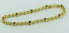 18K YG 5ct tw est. Ruby Cabochon and Diamond Bracelet 7.25" length Circa 1990