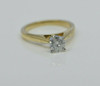 14K Yellow Gold Diamond Solitaire Ring .86ct Round Center Size 7 Circa 1990