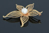 14K Yellow Gold Pearl Star Pin, Circa 1960