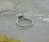 14K WG Diamond Engagement Parquet Ring Princess Center Size 7.75 Circa 1990