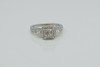 10K White Gold Diamond Pave Ring 3/4 ct tw HSI Size 6.5 Circa 1990