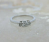 14K White Gold Diamond 3 Stone Ring .60 ct tw Size 6.75