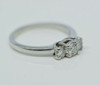 14K White Gold Diamond 3 Stone Ring .60 ct tw Size 6.75