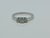 14K White Gold Diamond 3 Stone Ring .60 ct tw Size 6.75