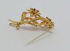 18K Yellow Gold Enamel Floral Pin, Circa 1960 Italy