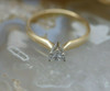 14K Yellow Gold Diamond Solitaire Heart Ring Circa 1970 Size 4.5