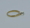 14K Yellow Gold Diamond Solitaire Heart Ring Circa 1970 Size 4.5