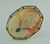 Excellent 14K White Gold Cameo Shell Pin Brooch or Pendant