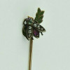 Edwardian Gold Ruby Diamond Emerald and Enamel Fly Stick Pin