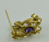 Superb Antique 14K YG Art Nouveau Amethyst Pin Watch Clip Pendant Circa 1900