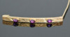 Vintage 14K Yellow Gold Amethyst Bar Pin, Circa 1920