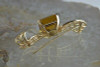 Vintage 14K Rose/Yellow Gold Whimsical Citrine Bow Tie Pin Circa 1960