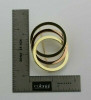 14K Rose and Yellow Gold Triple Ring Pin Circa 1970