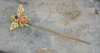 10K Yellow Gold Tested Ruby and Coral Bee Stick Pin, Circa 1960