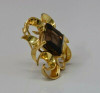 Vermeil Silver Pendant Pin Large Smokey Quartz Hand Made Quality Circa 1970