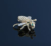 14k Yellow Gold Winged Bee Pin with Diamonds and Emerald