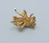 14k Yellow Gold Winged Bee Pin with Diamonds and Emerald