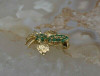 14K Yellow Gold Faceted Emerald Bee Pin Circa 1980
