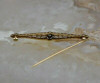 Vintage 14K Yellow Gold and Platinum Diamond Filigree Art Deco Pin Circa 1930