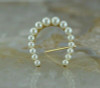 Vintage 14K Yellow Gold White Pearl Set Horseshoe Pin Circa 1950