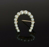 Vintage 14K Yellow Gold White Pearl Set Horseshoe Pin Circa 1950