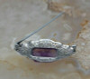 10K White Gold Amethyst Filigree Art Deco Pin