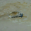 14K White Gold 1.3 ct est. Sapphire and Diamond Ring Size 6 Circa 1990