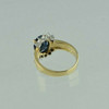 Vintage 14K YG Large Oval Sapphire w/ Diamond Accent Ring Size 7 Circa 1960