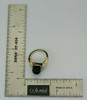 14K Yellow Gold Black Coral with Diamond Accent Ring Size 6 Circa 1987