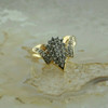 14K Yellow Gold 1ct tw est Diamond Cluster Ring H SI Size 8 Circa 1970