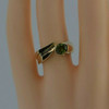 14K Yellow Gold Modernist Peridot and Diamond Ring Size 6.5 Circa 1990