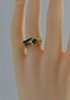 14K Yellow Gold Modernist Peridot and Diamond Ring Size 6.5 Circa 1990