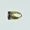 14K Yellow Gold Amethyst and Diamond Accent Ring Size 6 Circa 1980