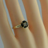 14K Yellow Gold 1 ct tw Sapphire and Diamond Ring Size 6.5 Circa 1990