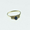 14K Yellow Gold Sapphire and Diamond Ring app 1 ct tw Ring size 9.25 Circa 1970