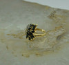 14K YG 1ct Sapphire and Diamond Cluster Spray Ring Size 6.75