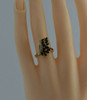 14K YG 1ct Sapphire and Diamond Cluster Spray Ring Size 6.75