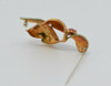 18K Yellow Gold Ruby and Enamel Floral Pin, Circa 1950