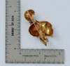 18K Yellow Gold Ruby and Enamel Floral Pin, Circa 1950