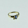 14K Yellow Gold 1ct tw Tanzanite and Diamond Ring Size 7 Circa 1980