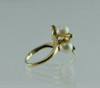 Vintage 14K Yellow Gold Pearl Ruby and Diamond Accent Ring Circa 1960 Ring size