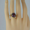 10K Yellow Gold Amethyst Tanzanite Halo Ring Size 7 Circa 1980