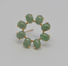 14K Yellow Gold Tested Green Jadeite Circle Pin/Brooch, Circa 1950