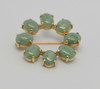 14K Yellow Gold Tested Green Jadeite Circle Pin/Brooch, Circa 1950