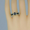 14K Yellow Gold Natural Sapphire and Diamond Ring 2ct tw Size 8.25 Circa 1980
