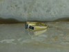 14K Yellow Gold Natural Sapphire and Diamond Ring 2ct tw Size 8.25 Circa 1980