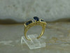 14K Yellow Gold Natural Sapphire and Diamond Ring 2ct tw Size 8.25 Circa 1980