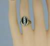 Unusual Vintage 14K White Gold Diamond Signet Style Ring Size 5 Circa 1950